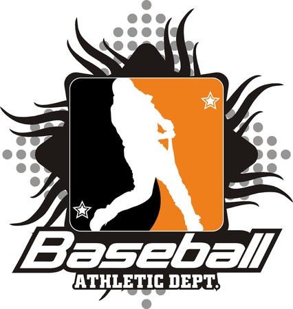 The beater of a baseball team in a Silhouettesのイラスト素材