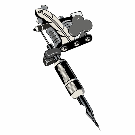 tattoo machine with the symbol of flower cardsのイラスト素材
