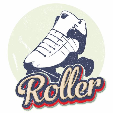 Old style illustration of a roller skate.のイラスト素材