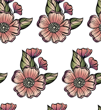 Pattern Flowers.のイラスト素材