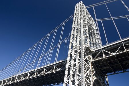 Bridge elements close-up: pylon, cables.の写真素材