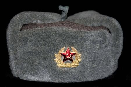 Soviet Army military hat - winter style.の写真素材