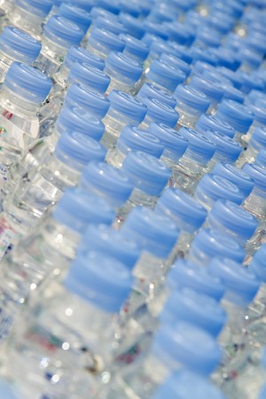 Bottled spring water in the rowの写真素材