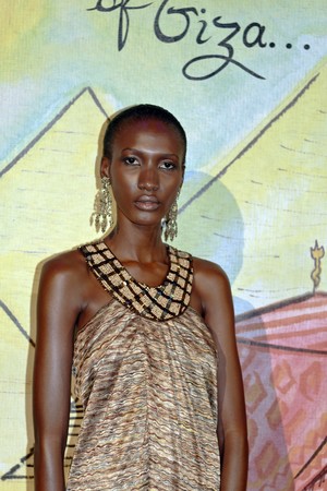 NEW YORK - SEPTEMBER 16: Model presents dress for Rebecca Moses のeditorial素材