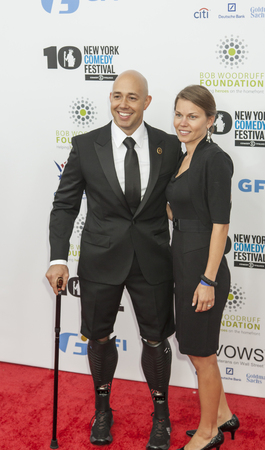 NEW YORK, NY - NOVEMBER 06  Sergeant Brian Mast and Brianna Mast L-R  attend the 7th annual のeditorial素材