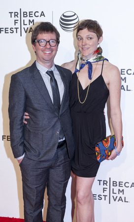 New York, NY, USA - April 21, 2014: Film Editor Will Znidaric (L) and Kasey Lockwood attend Tribeca Talks: After The Movie: 'NOW: In the Wings On A World Stage' during the 2014 Tribeca Film Festival at BMCC Tribeca PAC, Manhattanのeditorial素材