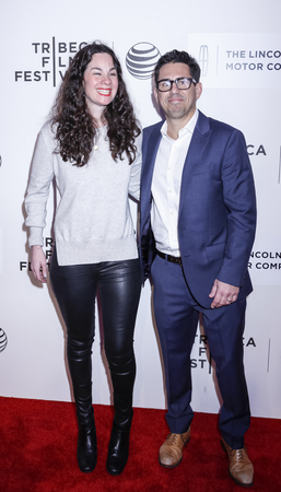 New York, NY, USA - April 17, 2015: Producers Michael Gasparro (R) and Lizzie Nastro attends the premiere of 'The Wannabe' during the 2015 Tribeca Film Festival at BMCC Tribeca PAC, Manhattanのeditorial素材