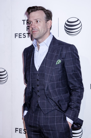 New York, NY, USA - April 21, 2015: Actor Jason Sudeikis attends the Spotlight premiere of âSleeping with other peopleâ during the 2015 Tribeca Film Festival at BMCC Tribeca PAC, Manhattanのeditorial素材