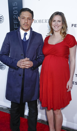 New York, NY, USA - April 25, 2015:  Actor Theo Rossi and wife Meghan McDermott attend the Tribeca Film FestivalÂs closing night, 25th anniversary of Goodfellas, co-sponsored by Infor and Roberto Coin during the 2015 Tribeca Film Festival at Beacon Theatのeditorial素材