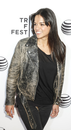 New York, NY, USA - April 15, 2015: Actress Michelle Rodriguez attends the world premiere of Live From New York during the 2015 Tribeca Film Festival at The Beacon Theatre, Manhattanのeditorial素材