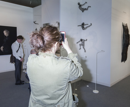 New York NY USA  May 14 2015: General view of atmosphere at Art Miami New York the international contemporary and modern art fair at Pier 94 Manhattanのeditorial素材