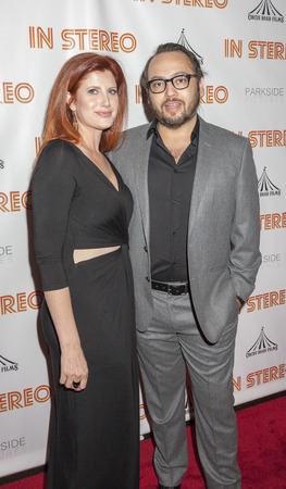 New York, NY, USA - June 24, 2015: Lauren Tarne and director Mel Rodriguez III attend the New York premiere of 'In Stereo' at Tribeca Grand Hotel, Manhattanのeditorial素材