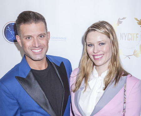 New York, NY, USA - April 30, 2015: Omar Sharif Jr. and Kieta Chaplin attend world premiere of documentary film âA Journey to Taiwanâ during NYC International Film Festival at the DGA Theatre, Manhattanのeditorial素材