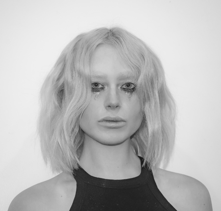 New York, NY, USA - September 14, 2015: A model prepares backstage for Victor de Souza SS 2016 Ready to Wear Collection during New York Fashion Week at 4 West 43rd Street, Main Ballroom, Manhattan.のeditorial素材