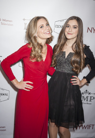 New York, NY, USA - March 4, 2016: Marlee Roberts(L) and Karlee Roberts attend the 'Little Miss Perfect' New York special screening at DGA Theater, Manhattan.のeditorial素材