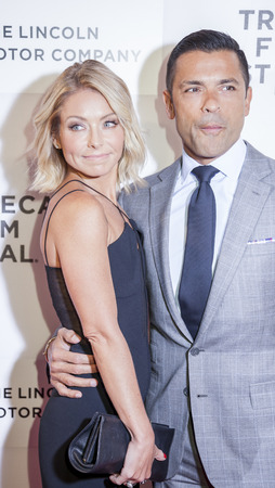 New York, NY, USA - April 15, 2016: Kelly Ripa and Mark Consuelos attend the 'All We Had' premiere during the 2016 Tribeca Film Festival at the John Zuccotti Theater at BMCC Tribeca Performing Arts Centerのeditorial素材