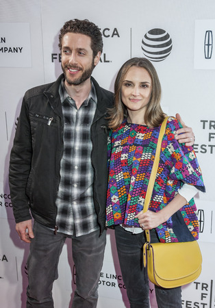 New York, NY, USA - April 15, 2016: Actors Paulo Costanzo and Rachel Leigh Cook attend the 'All We Had' premiere during the 2016 Tribeca Film Festival at the John Zuccotti Theater at BMCC Tribeca Performing Arts Centerのeditorial素材