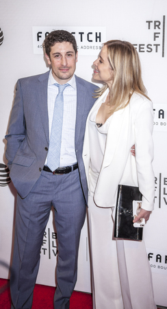 New York, NY, USA - April 13, 2016: Actors Jason Biggs and Jenny Mollen attend the 2016 Tribeca Film Festival opening night world premiere of 'The First Monday In May' at John Zuccotti Theater at BMCC Tribeca Performing Arts Centerのeditorial素材