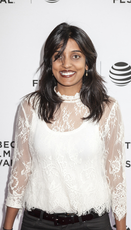 New York, NY, USA - April 19, 2016: Director Meera Menon attends Tribeca Talks After the Movie: 'Equity' during  the 2016 Tribeca Film Festival at SVA Theatre, Manhattanのeditorial素材