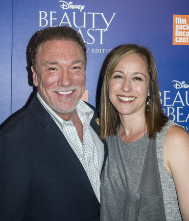 New York, NY, USA - September 18, 2016: Patrick Davis (L) and Paige Davis attend the 'Beauty and The Beast' 25th Anniversary Screening at Alice Tully Hall, Lincoln Center, Manhattanのeditorial素材