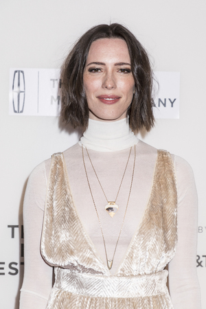 NEW YORK, NY , USA - APRIL 24: Actress Rebecca Hall attends North American Premiere of THE DINNER during the 2017 Tribeca Film Festival at BNCC Tribeca PAC, Manhattanのeditorial素材