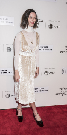NEW YORK, NY , USA - APRIL 24: Actress Rebecca Hall attends North American Premiere of THE DINNER during the 2017 Tribeca Film Festival at BNCC Tribeca PAC, Manhattanのeditorial素材