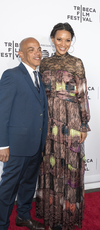 New York, NY, USA - April 19, 2017: Rickey and Karen Minor attend the 2017 Tribeca Film Festival - 'Clive Davis: The Soundtrack Of Our Lives' world premiere - opening night at Radio City Music Hallのeditorial素材