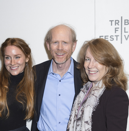 NEW YORK, NY , USA - APRIL 20: Ron Howard (C) attends National Geographic's 'Genius' Premiere during the 2017 Tribeca Film Festival at BMCC Tribeca PAC, Manhattanのeditorial素材