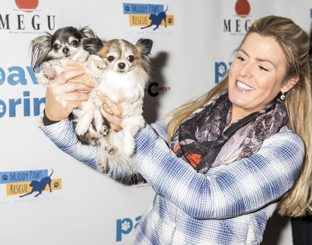 New York, NY, USA - December 19, 2017: Tansy and Corazon at the Paw Prints 1st Annual Paw-liday party screening of âBest in Showâ at IFC centerのeditorial素材