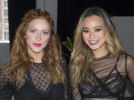 New York, NY, USA - February 10, 2018: Brittany Snow(L) and Jamie Chung attend alice McCall Fall/Winter 2018 runway show during New York Fashion Wweek at Industria, Manhattanのeditorial素材