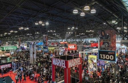 New York, NY, USA - October 4, 2018: General atmosphere on convention floor during Comic Con 2018 at The Jacob K. Javits Convention Center in New York City.のeditorial素材