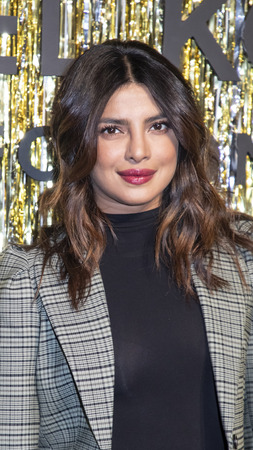 New York, NY, USA - February 13, 2019: Priyanka Chopra attends the Michael Kors Collection Fall 2019 Runway Show during New York Fashion Week at Cipriani Wall Street, Manhattanのeditorial素材