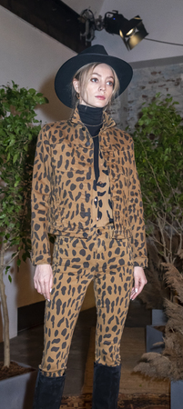 New York, NY, USA - February 6, 2019: A model shows up dress for Lâ€™AGENCE FW19 collection...