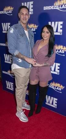 New York, NY, USA - March 13, 2019: Chris Larangeira and Angelina Pivarnick attend WEtv's premiere fashion event celebrating the return of 'Bridezillas at Angel Orensanz Foundation, Manhattanのeditorial素材