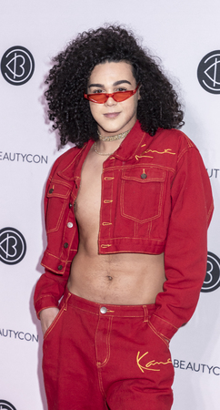 New York, NY, USA - April 7, 2019: Justin Marcus attends Beautycon Festival NYC 2019 at Jacob K. Javits Convention Center, Manhattanのeditorial素材