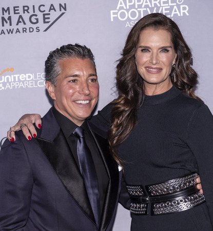 New York, NY, USA - April 15, 2019: Isaac Ash and Brooke Shields attend AAFA American Image Awards 2019 at The Plaza, Manhattanのeditorial素材