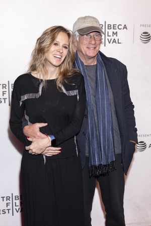 New York, NY, USA - May 3, 2019:  Alejandra Silva and Richard Gere attend the "It Takes A Lunatic" premiere during 2019 Tribeca Film Festival at The Stella Artois Theatre, Manhattanのeditorial素材