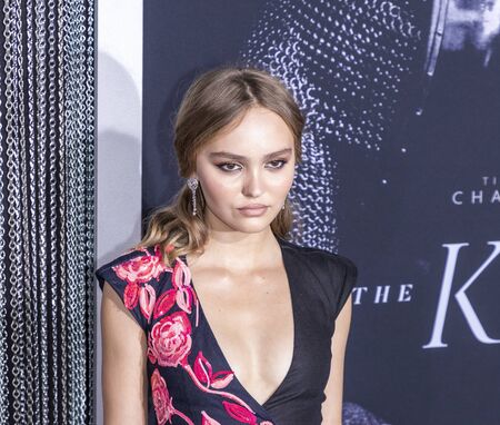New York, NY, USA - October 2, 2019: Lily-Rose Depp attends the New York premiere of "The King" at SVA Theater, Manhattanのeditorial素材