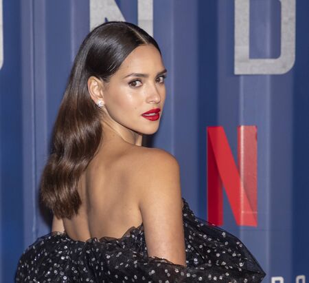 New York, NY, USA - December 10, 2019: Adria Arjona attends Netflix's "6 Underground" New York Premiere at The Shed, Manhattanのeditorial素材