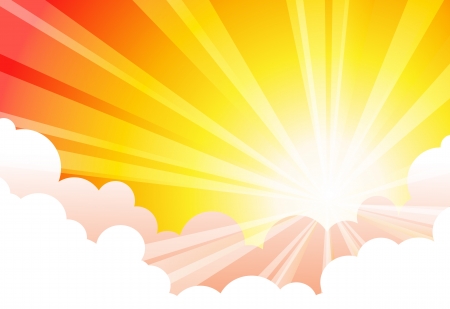 Sky Sun Cloudのイラスト素材