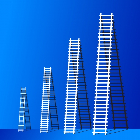 The  ladder to take to reach the target  Concept success story of the business のイラスト素材