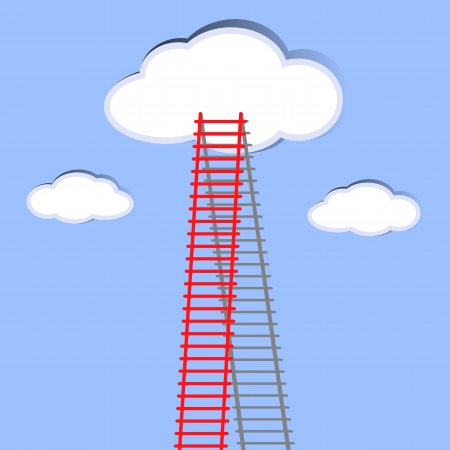 The  ladder to take to reach the target  Concept success story of the business のイラスト素材