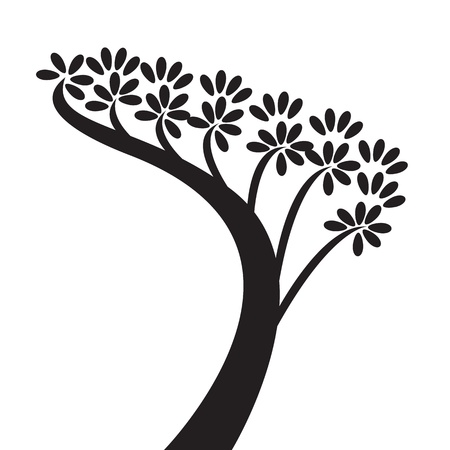 black tree silhouette isolated on white backgroundのイラスト素材