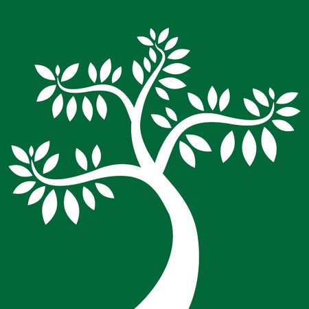 Abstract Tree, On Green Background,  Illustrationのイラスト素材