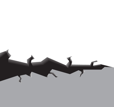 Illustration of a large crack on a white surface.のイラスト素材