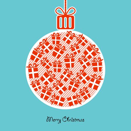 Christmas ball gift box  Greetings of the New Year festival のイラスト素材