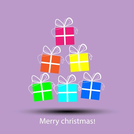 Gift box with painted white lines  For making Christmas cards のイラスト素材