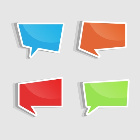 Speech bubbles for text in bright colors. A vector illustration.のイラスト素材