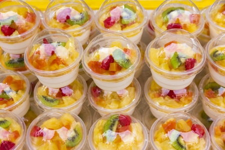 Fruit dessert in a cup of delicious healthy snacks.の写真素材