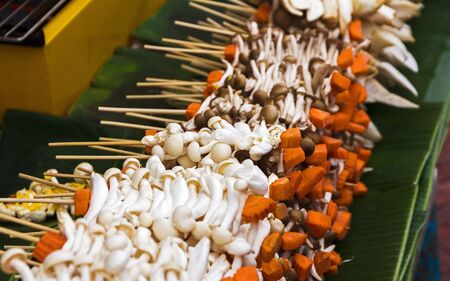 Healthy barbecue tasty mushroom appetizers.の写真素材